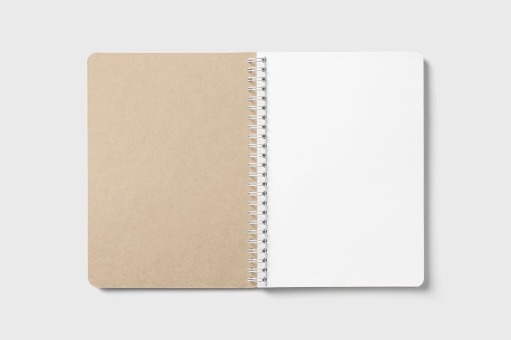 Open Notebook with Cover Mockup