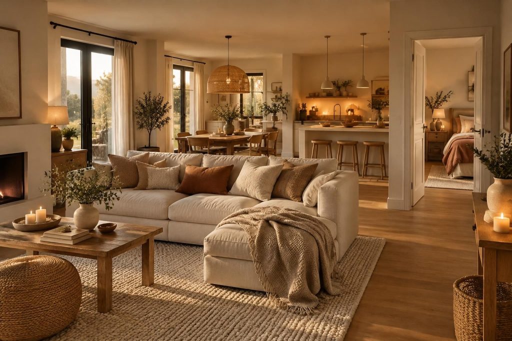découvrez comment créer une maison cocoon chaleureuse, pièce par pièce : couleurs douces, matières réconfortantes et idées déco pour un intérieur apaisant.