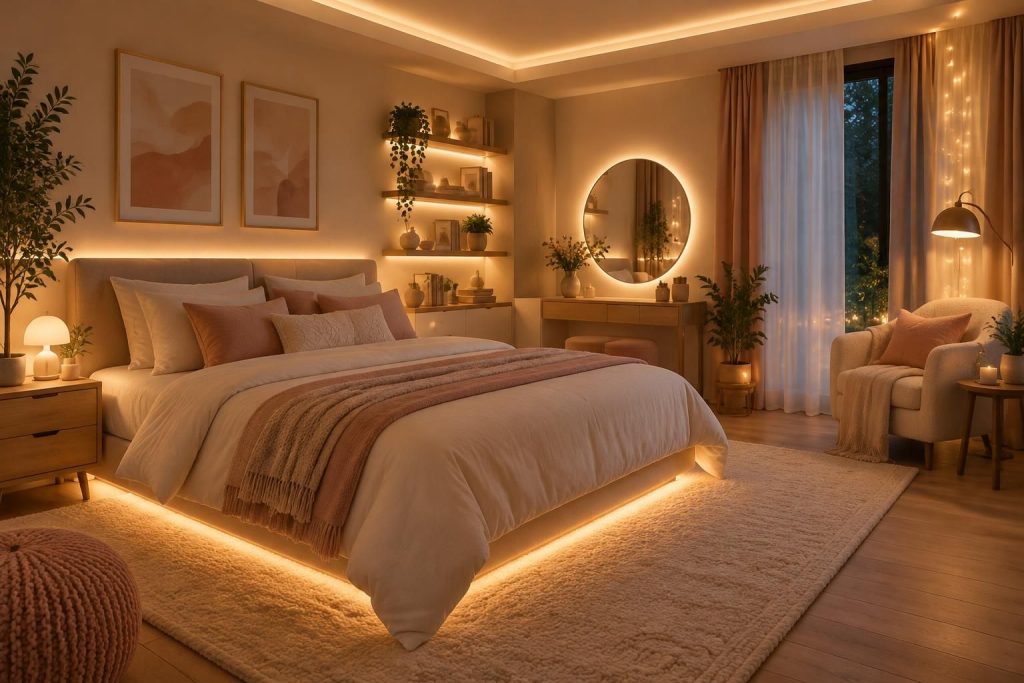découvrez 8 idées de déco led pour la chambre et créez une ambiance douce, chaleureuse et apaisante.