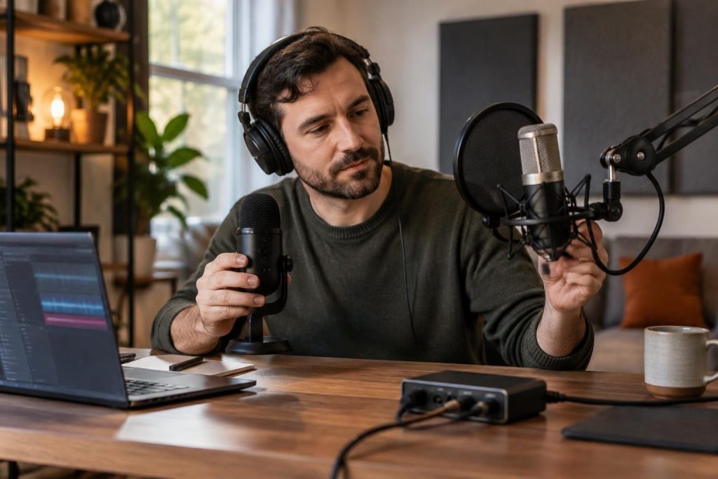 découvrez quel micro podcast choisir pour enregistrer chez vous : comparez les modèles usb et xlr selon votre budget, votre espace et vos besoins.